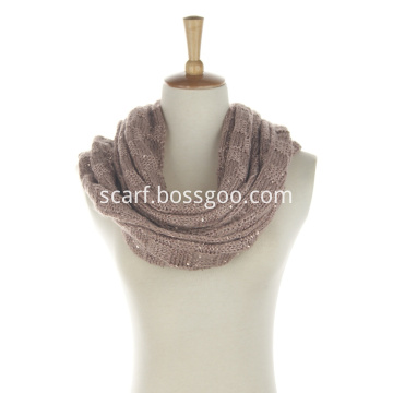 Ladies Fashionable Acrylic Knitted Infinite Scarf with Sequins